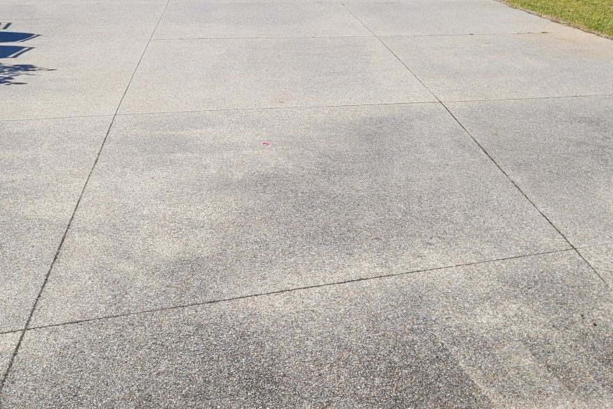 Exposed Aggregate cleaning: before