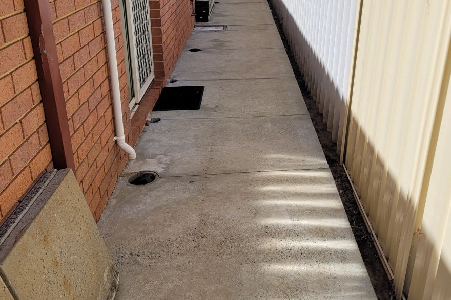 Concrete side path: after