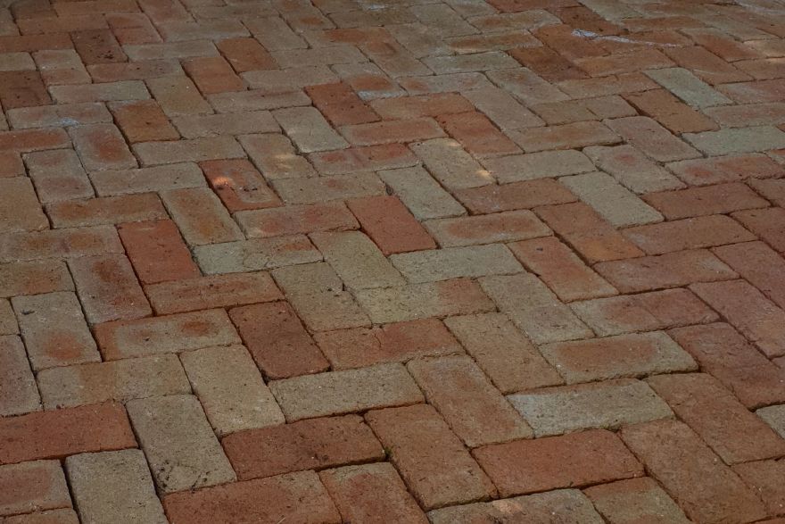 Red brick paving: after