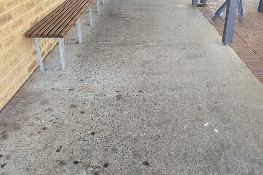 Concrete seating area: before