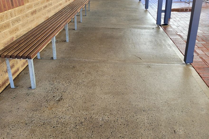 Concrete seating area: after