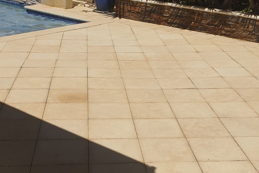 Poolside paving: after