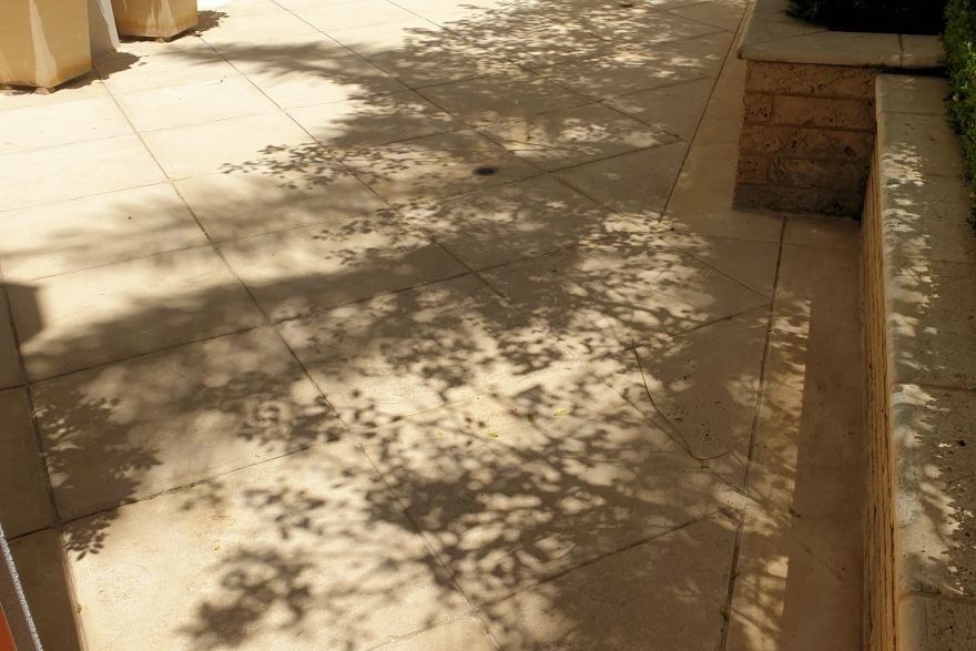 Before and after cleaning on liquid limestone: after