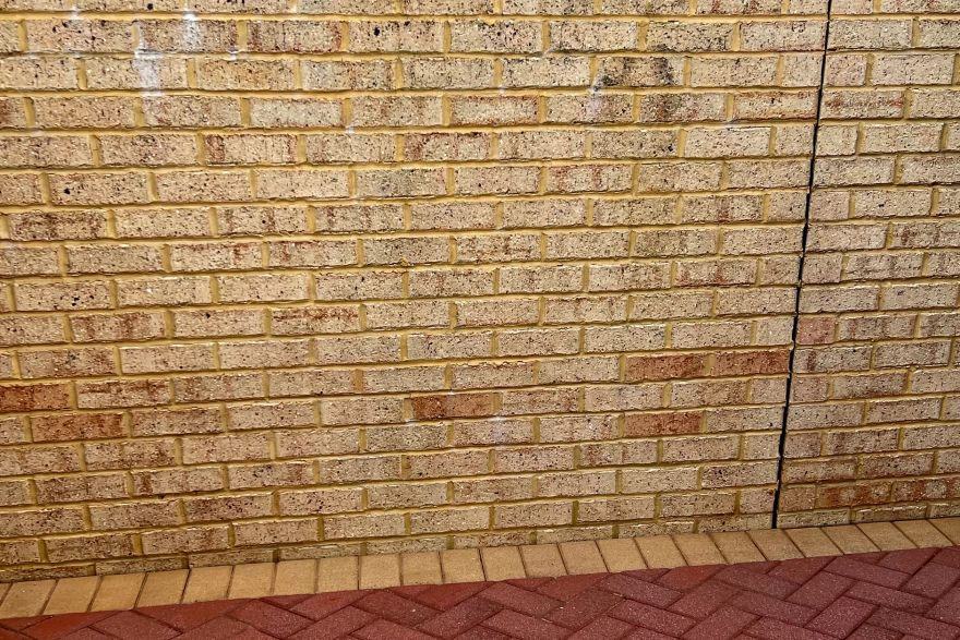 Before and after cleaning on brick pavers: after