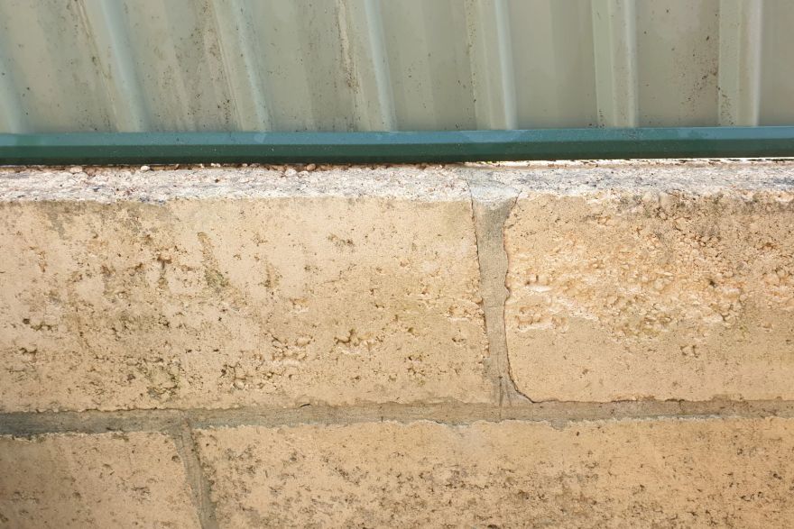 Before and after cleaning on limestone block: after