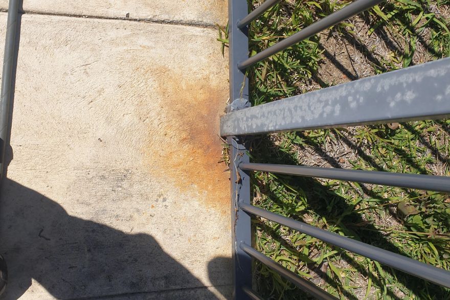 Before and after rust / bore stains: before