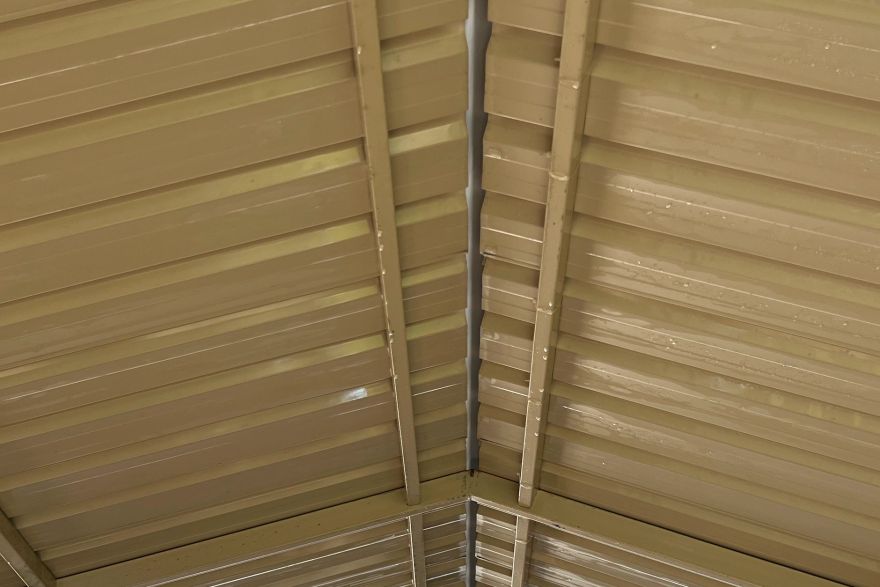 Before and after cleaning · Underside of patio: after