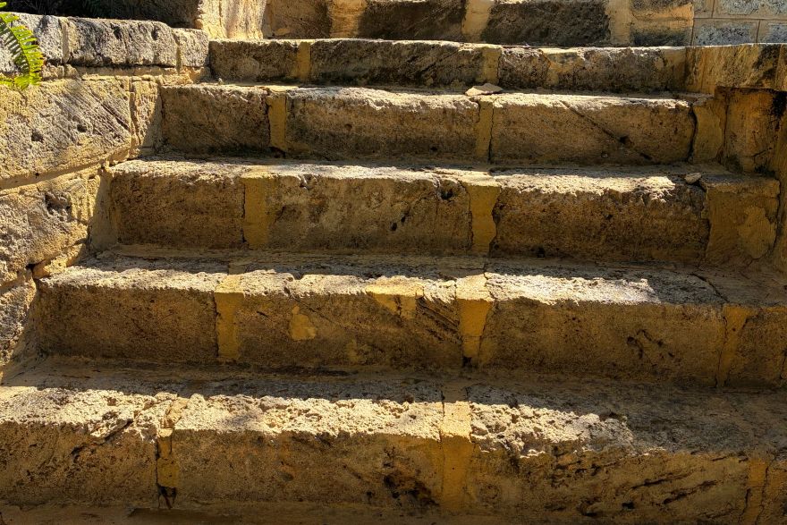 Before and after cleaning on limestone block: after