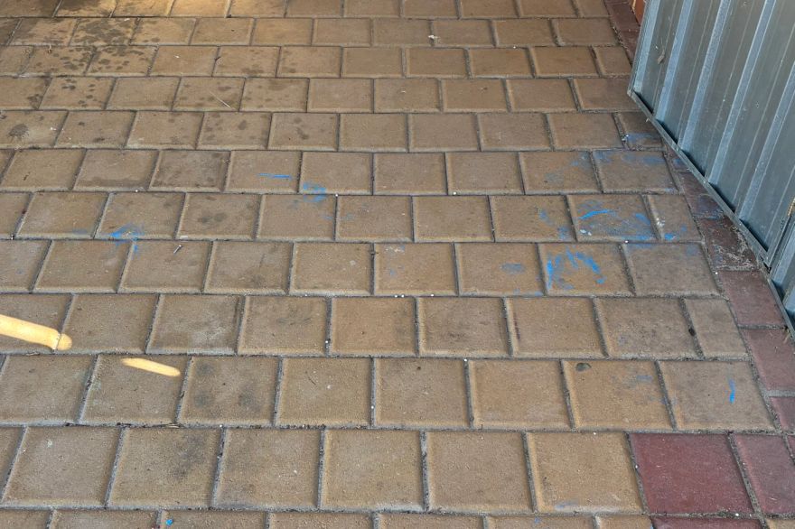 Before and after paint removal: before