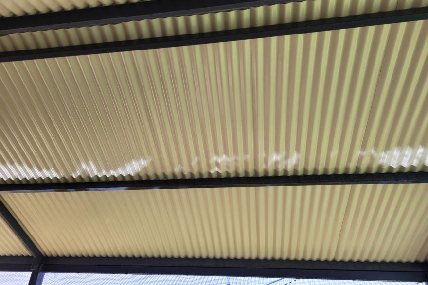 Before and after cleaning · Underside of patio: after