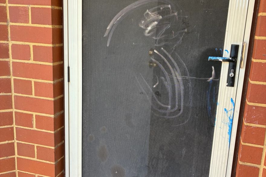 Before and after paint removal: before