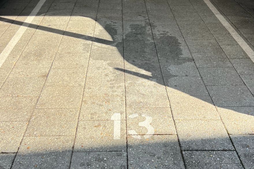 Oil stains on paving: after