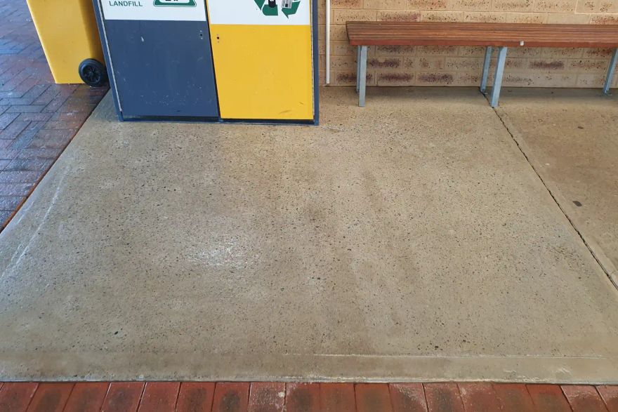 Concrete bin area: after