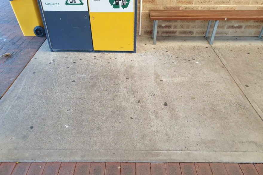 Concrete bin area: before