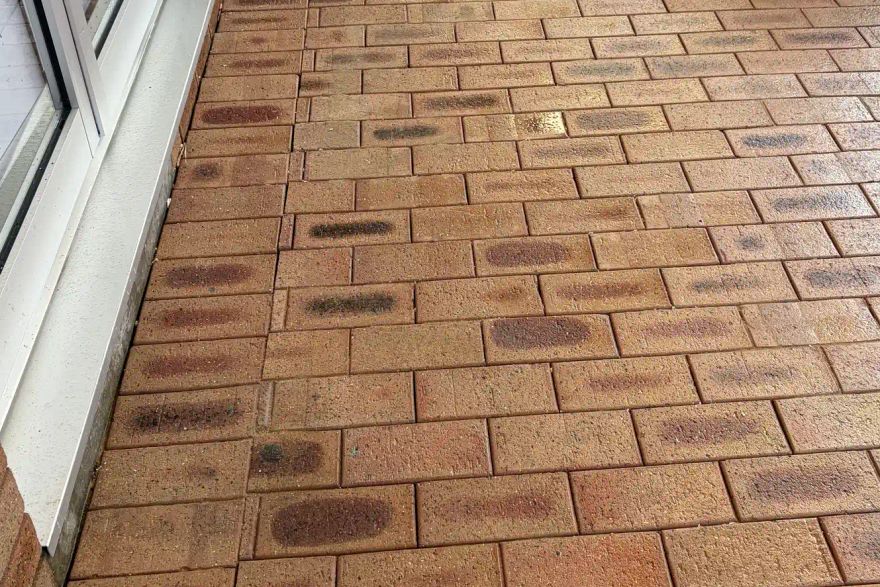 Paint spilled on a job site: after
