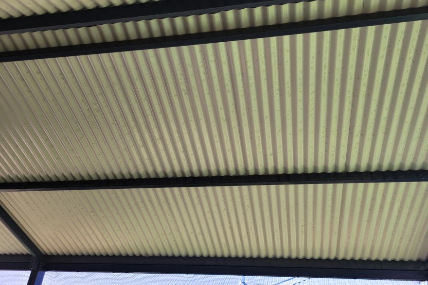 Patio ceiling cleaning: before