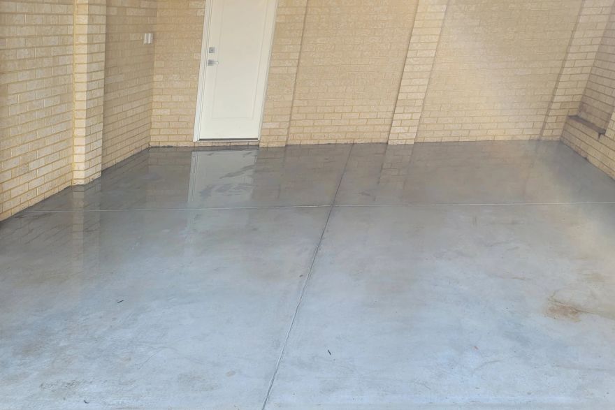 Carport floor cleaning: after