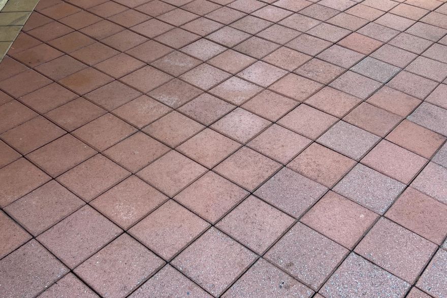 Paint removal from outdoor paving: after